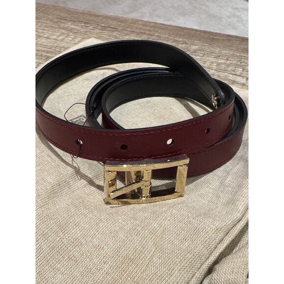 Gucci Reversible Black & Rosso Ancora Leather Belt Size 95 GG Gold Buckle NWOT - Picture 11 of 14